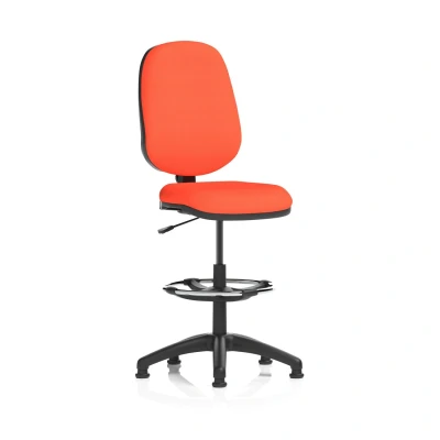 Image of Eclipse Plus I Lever Task Operator Chair Orange With Draughtsman Kit