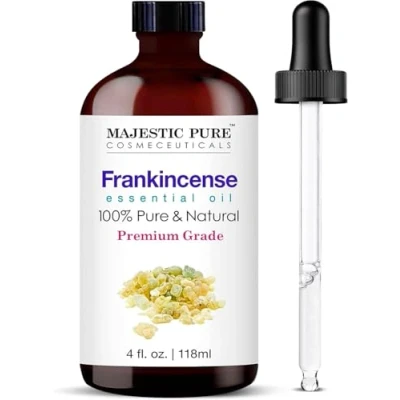 Image of MAJESTIC Pure Frankincense Essential Oil 100% and Natural Premium Grade Oils for Hair Care, Home Diffusers, Skin, Aromatherapy, Massage Humidifiers 4 Fl Oz