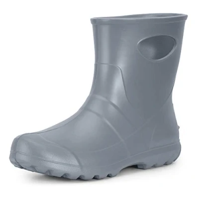 Image of Ladeheid Men&#039;s EVA Thermo Lightweight Wellington Boots Rainy Wellies Rain LA 751 (Silver, 9.5 UK)