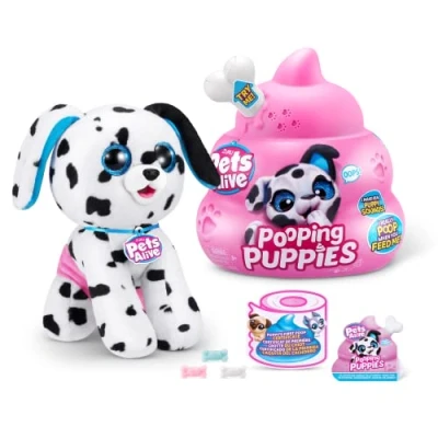 Image of Pets Alive Pooping Puppies, Dalmatian, Real Pet Dog Puppy, Play Soft Toy, Developmental Nurturing Plush, Color Change Unboxing, Interactive Electronic Ages 3+ (Dalmatian)