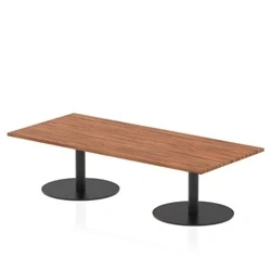 Image of Italia 1800 x 800mm Rectangular Coffee Table Walnut Top 475mm High Black Leg