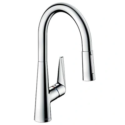 Image of hansgrohe Talis S kitchen tap 200 mm high with pull out spray, swivel spout and 2 spray patterns, chrome 72813000