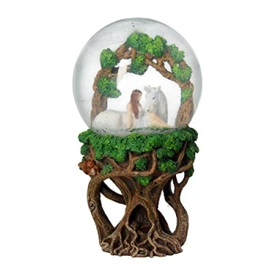 Image of Nemesis Now Anne Stokes Pure Heart Snowglobe 21cm Green, Resin