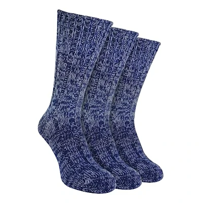 Image of 3 Pack Mens 100% Wool Socks Sock Snob Cushion Ribbed Boot with Reinforced Heel and Toe (6 11, Blue)