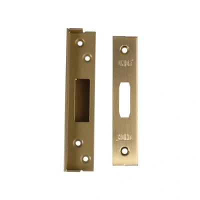 Image of Union Locks Strongbolt 2100 Mortice Deadlock Rebate Kit 13mm Polished Brass (Boxed)