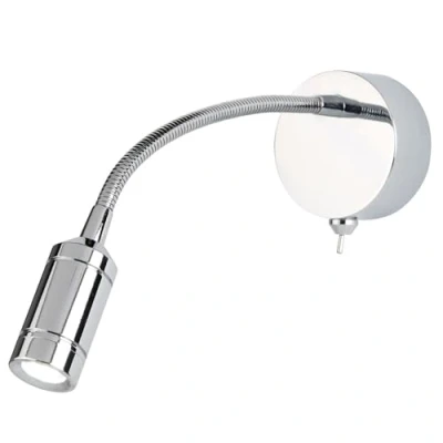 Image of Searchlight 2256CC One Light LED Wall with Bendy Arm in Chrome Height: 240mm