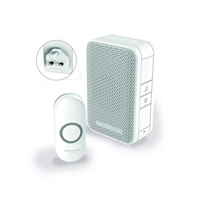 Image of Honeywell DC311NBS Wireless Plug in Doorbell with 1 Push Button, White, 150 m Range