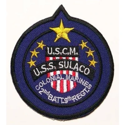 Image of Colonial Marines &quot;USS Sulaco&quot; Crew Patch Alien / Aliens , Set of 2 Embroidered Badges with Thermofix Bonding Film