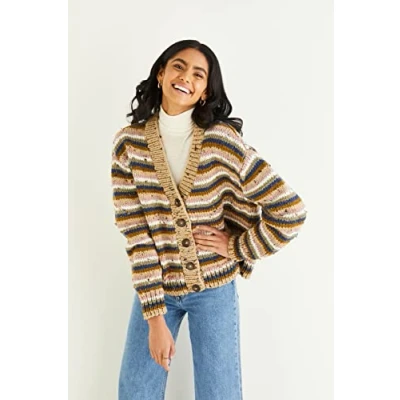 Image of Hayfield Bonus Chunky Tweed Knitting Pattern 10342 Cardigan