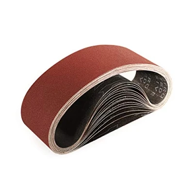 Image of Sruhrak 75 x 533 MM Sanding Belts, 150 Grits Fabric Belts for Stripping and 15 Pack