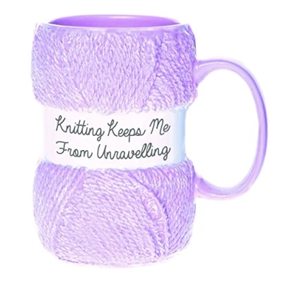 Image of Boxer Gifts Keeps Me from Unraveling Novelty Knitting Gift Mug For Women or Man Mugs Hold 12oz of Tea Coffee Cool Knit Accessories, Pink