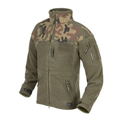 Image of Helikon Tex Classic Army Fleece Jacket Navy, Olive Green/PL Woodland, S