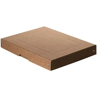 Image of FALKEN Original PureBox Nature. made in Germany, 40 mm high, DIN A4. Storage box with lid of sturdy cardboard, vegan gift box, transport all purpose Brown