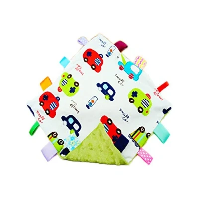 Image of G Tree Baby Boy Green Tag Security Blanket, Soft Blanket Toy with Tags, Taggy Comforter, Taggie for Child Toddler Kid