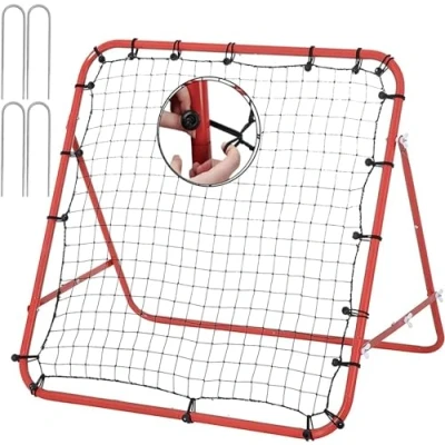 Image of Tour Rebounder Net Practise Football Training Soccer Kickback Target Goal Pro for Children Kids Play Teaching Equipment Adjustable Portable Door 62cm*62cm (red, 62x62x50)