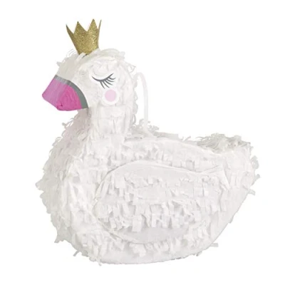 Image of Unique 75801 Princess Mini Swan Shaped 3D Pinata 1 Pc, Multicolour