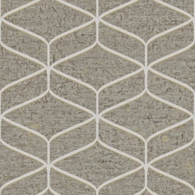 Image of YöL Linear Concrete Brown Grey Wallpaper Metallic Gold Effect Stylish Trendy Modern Contemporary Feature Wall
