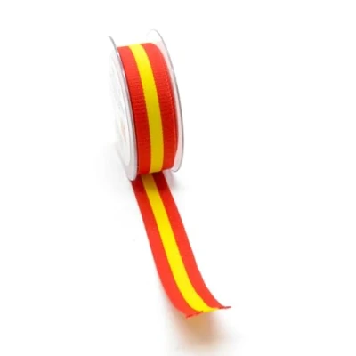 Image of 1.5cm x 2m Spanish Flag Ribbon Roll Fabric for Arts and Crafts Sewing Spain Decoration