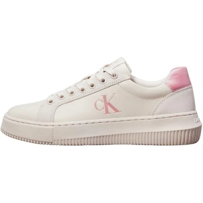 Image of Calvin Klein Jeans Women&#039;s Chunky Cupsole LTH Mg Yw0yw01614 Sneakers, Beige Eggshell Dusty Rose, 6.5 UK