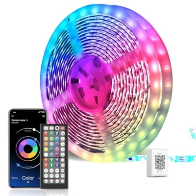 Image of Mexllex LED Strip Lights 30m, Ultra Long Music Sync, App Control with Remote, RGB Tape for Bedroom