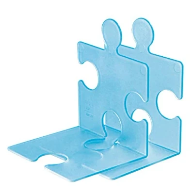 Image of HAN 9212 64, CD PUZZLE rack/bookend. Modern, innovative and very stable. Random interlinking. Set of 2, translucent blue