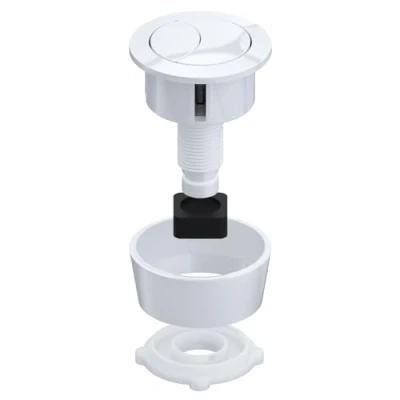 Image of SPARES2GO Universal Toilet Cistern Dual Flush Push Button Kit for 20mm 40mm 50mm 60mm Lid Hole (Gloss White)