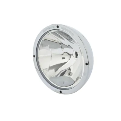 Image of HELLA 1F8 007 560 311 Halogen/Halogen Spotlight Luminator Chromium 24/12V round Reference number: 37.5 Bolted clear diffusing Lens Colour: Crystal Cable: 800mm left/right
