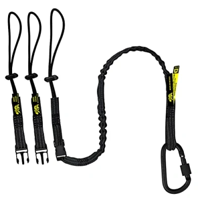Image of BearTOOLS Interchangeable Tool Safety Lanyard Detachable Buckle Multi Accessory Connection Protection Kit (Black 1PK + 3 Loop Ends)