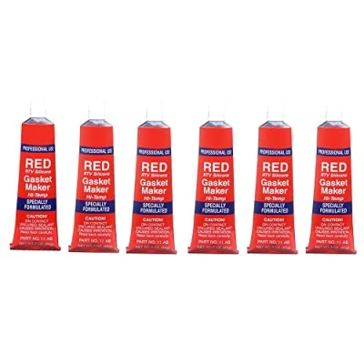 Image of PNJB, Red RTV Silicone Instant Gasket Maker Adhesive Sealant 85g Tube, Decreased Power, Acceleration, And Fuel Efficiency (6 Pcs)