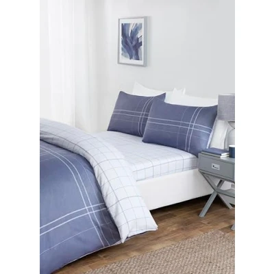 Image of Rapport home Hudson Microfibre Full Bedding Set Single Multi Reversible Duvet Cover, Fitted Sheet with matching Pillowcases