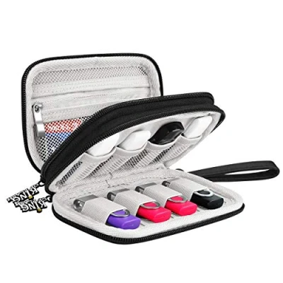 Image of King of Flash Double Layer USB Carry Case Cable Organiser for Travelling Travel Bag Pen Drives/Flash Drives/Thumb Drives/Keys Electronic Accessories Storage Black