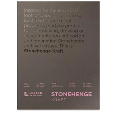 Image of Stonehenge Yupo Paper Legion Pad (L21 STP250KR912), 9 X 12 inches, Kraft Paper, 15 Sheets