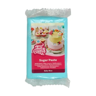 Image of FunCakes Sugar Paste Baby Blue, Easy to Use, Smooth, Flexible, Soft and Pliable, Perfect for Cake Decorating, Halal, Kosher Gluten Free, 250 g Pack of 1