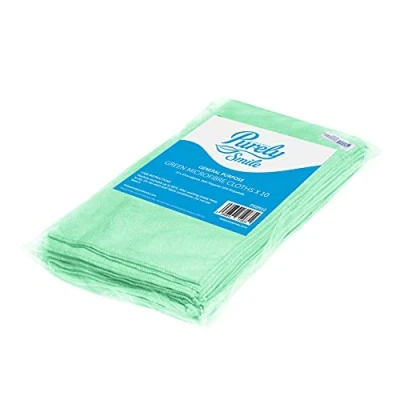 Image of Blake &amp; White PS8512 Purely Smile Microfibre Cloths Green Pack of 10 36 x 36cm