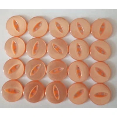 Image of HolmeCraft Pack of 20 Peach fisheye Baby Buttons 11mm