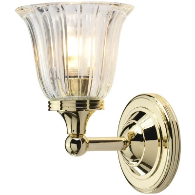 Image of Austen 1 Light Bathroom Wall Polished Brass IP44, G9