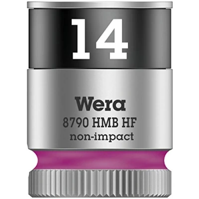Image of Wera 8790 HMB HF Zyklop holding function socket, 3/8&quot; drive, 14x29mm, 05003748001 , Pink
