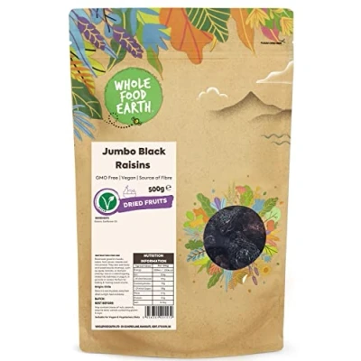 Image of Wholefood Earth Jumbo Black Raisins 500 g GMO Free Source of Fibre
