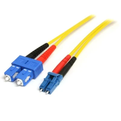 Image of StarTech.com 1m Fiber Optic Cable Single Mode Duplex 9/125 LSZH LC/SC OS1 LC to SC Patch (SMFIBLCSC1)