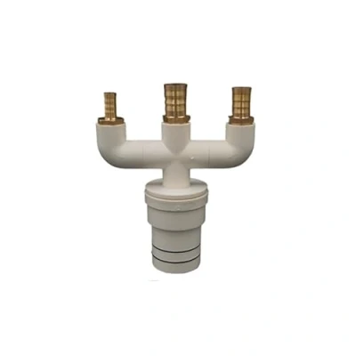 Image of Washing machine dryer drainage tee adapter four way pipe fitting with anti odor check valve(C)