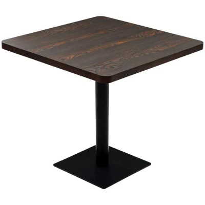 Image of vidaXL Bistro Table MDF and Steel Square 80x80x75 cm Dark Ash