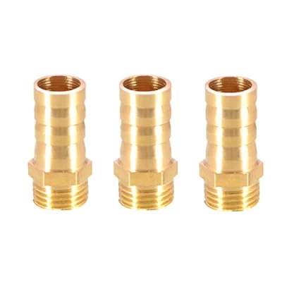 Image of 3PCS Solid Brass Hose Tail Connector Barbed to BSP Male Thread 12mm 1/4 for Air Water Fuel Oil Gas