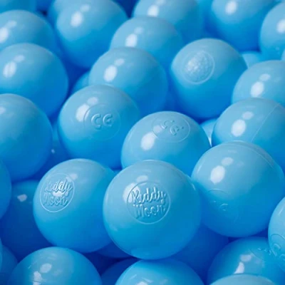 Image of KiddyMoon Soft Plastic Play Balls For Children 100 Balls/6Cm 2.36In Colourful Made In EU, Baby Blue