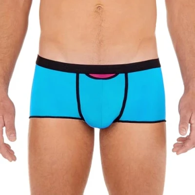 Image of Hom Men&#039;s Ho1 Plume Boxer Shorts Hipster Panties, turquoise blue, XXL