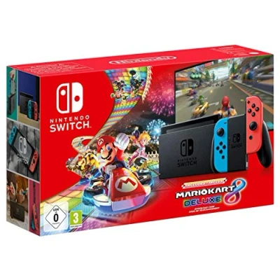 Image of Nintendo Switch Neon Rot/Neon Blau (2019 Edition) Mario Kart 8 Deluxe Bundle