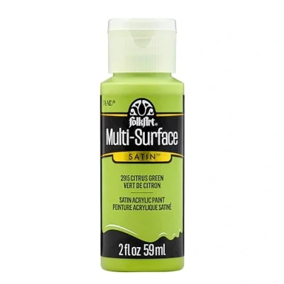Image of FolkArt Multi Surface Satin Acrylic Paint, Citrus Green, Small