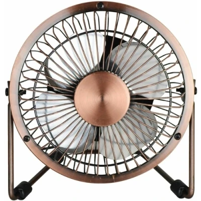 Image of Status 4 Inch Mini USB Metal Desk Fan (brass)