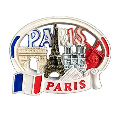 Image of Paris France 3D Fridge Magnet Tourist Souvenir Gift Home Kitchen Decoration Magnetic Sticker, Refrigerator Collection