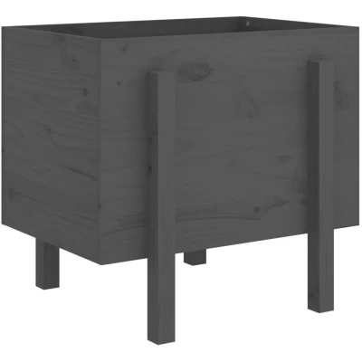 Image of vidaXL Garden Planter Grey 62x50x57 cm Solid Wood Pine