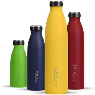 Image of 720DGREE Vaccum Insulated Water Bottle “milkyBottle“ 1litre Leakproof, BPA Free, Thermo Stainless Steel Flask Sports, Gym, Fitness, School, Kids, Travel, Outdoor, Hot, Cold &amp; Carbonated Drinks